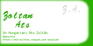 zoltan ats business card