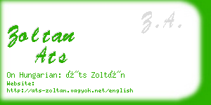 zoltan ats business card